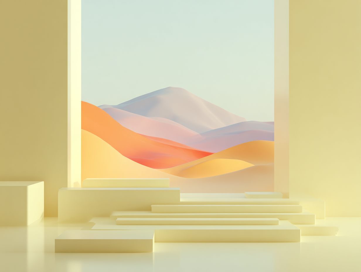 Relief cartographique abstrait avec plaques en niveaux, champs rectangulaires délimités, bande étroite type légende en arrière‑plan.