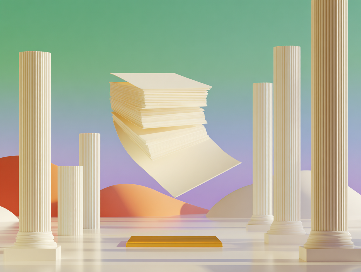 #1 alt_description
cube mat au premier plan, plaques fines empilées au milieu, grand monolithe avec ouvertures à l'arrière-plan, surfaces lisses et éclairage doux

#2 alt_description
plaque rectangulaire isolée au premier plan, pile de rectangles finement décalés au milieu, fines colonnes verticales à l'arrière-plan

#3 alt_description
coffre-fort stylisé central, cylindre segmenté et disque frontal au premier plan, plans empilés en arrière-plan, surfaces mates

#4 alt_description
pile de disques fins au premier plan, bande perforée déroulée au milieu avec crans, plaque mince en arrière-plan, textures mates